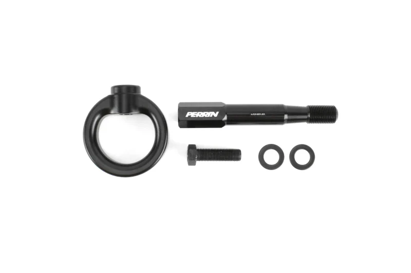 PERRIN 15-17 Subaru WRX & STI / 13-17 Crosstrek / 12-16 Impreza Tow Hook Kit (Front) - Flat Black - Image 2