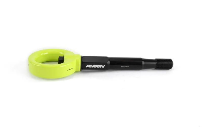 PERRIN 15-17 Subaru WRX & STI / 13-17 Crosstrek / 12-16 Impreza Tow Hook Kit (Front) - Neon Yellow - Image 3