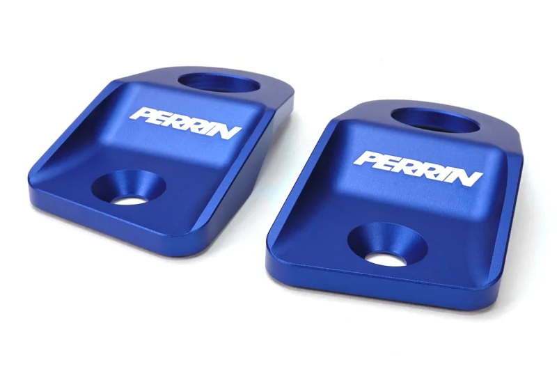 PERRIN 15-21 Subaru WRX/STI / 13-17 Crosstrek / 12-16 Impreza Upper Radiator Bracket Set - Blue - Image 2