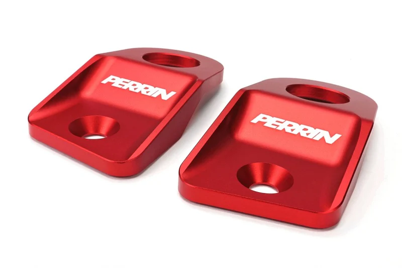 PERRIN 15-21 Subaru WRX/STI / 13-17 Crosstrek / 12-16 Impreza Upper Radiator Bracket Set - Red - Image 2