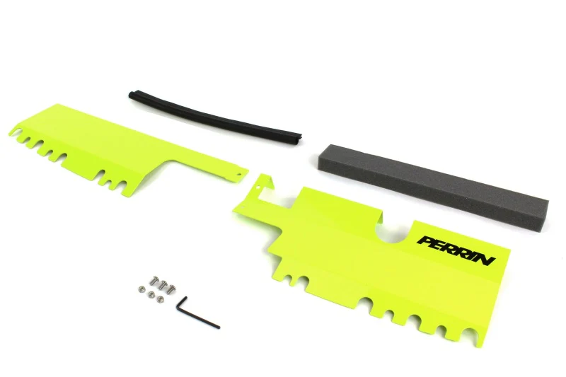PERRIN 15-21 Subaru WRX/STI Radiator Shroud (With OEM Intake Scoop) - Neon Yellow - Image 4
