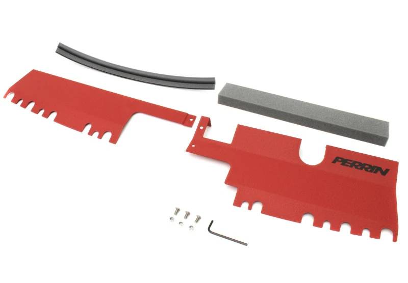 PERRIN 15-21 Subaru WRX/STI Radiator Shroud (With OEM Intake Scoop) - Red - Image 2