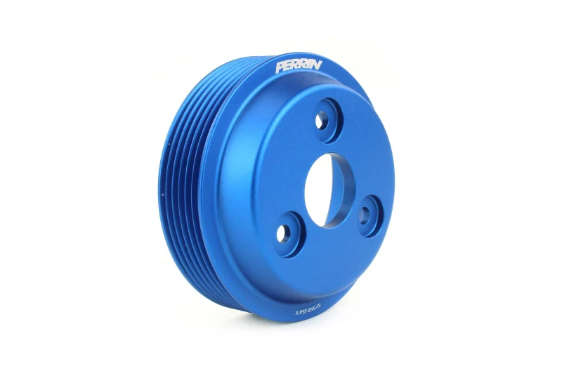 PERRIN 22-26 Subaru WRX / 21-25 Crosstrek / 20-25 LGT/OBXT/FXT Lightweight Water Pump Pulley - Blue - Image 3
