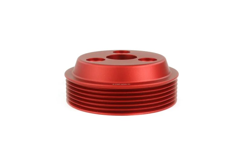 PERRIN 22-26 Subaru WRX / 21-25 Crosstrek / 20-25 LGT/OBXT/FXT Lightweight Water Pump Pulley - Red - Image 3