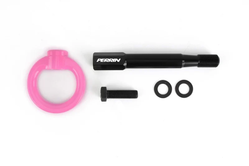PERRIN 18-21 Subaru WRX & STI / 13-25 BRZ / 17-20 Toyota 86 Tow Hook Kit (Front) - Hyper Pink - Image 3