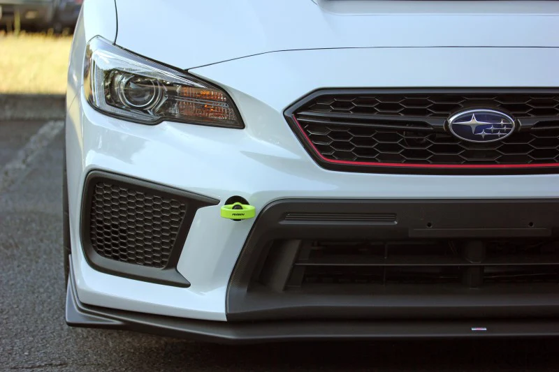 PERRIN 18-21 Subaru WRX & STI / 13-25 BRZ / 17-20 Toyota 86 Tow Hook Kit (Front) - Neon Yellow
