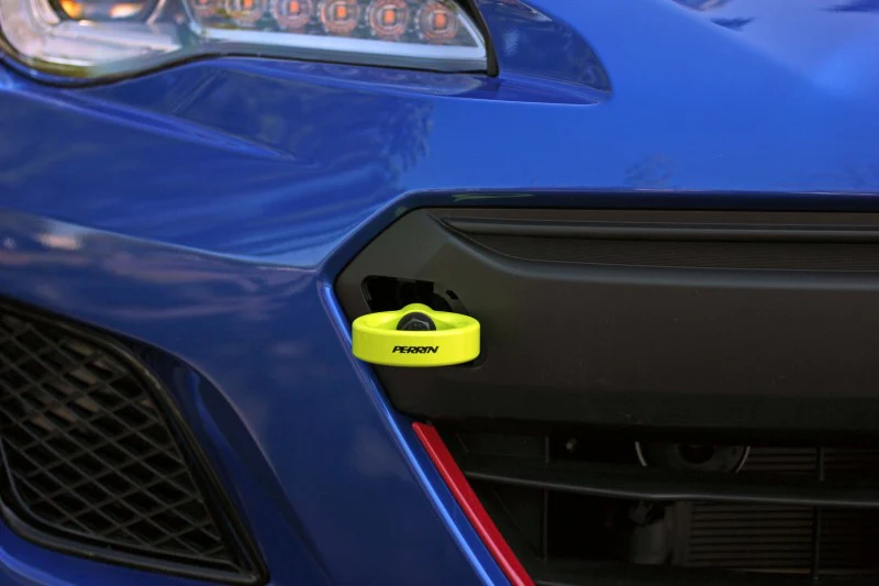 PERRIN 18-21 Subaru WRX & STI / 13-25 BRZ / 17-20 Toyota 86 Tow Hook Kit (Front) - Neon Yellow - Image 13