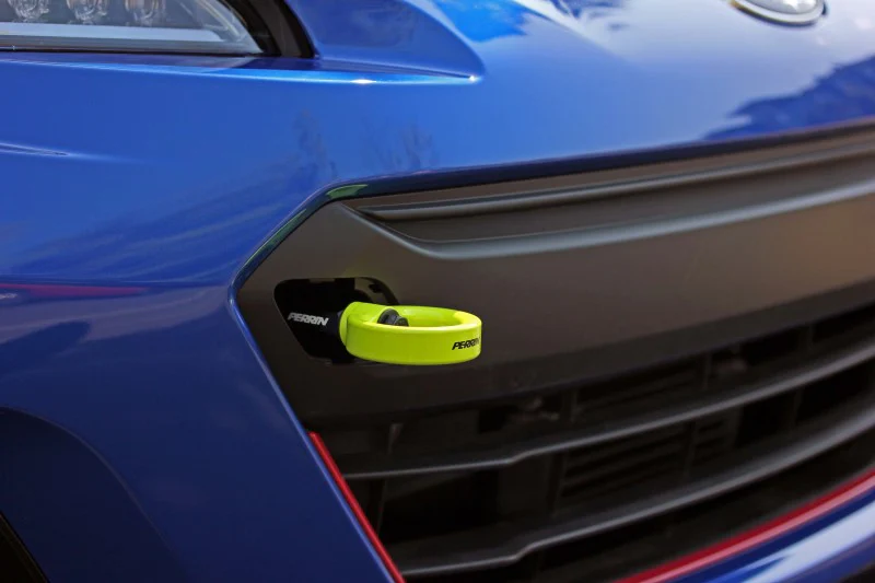 PERRIN 18-21 Subaru WRX & STI / 13-25 BRZ / 17-20 Toyota 86 Tow Hook Kit (Front) - Neon Yellow - Image 4