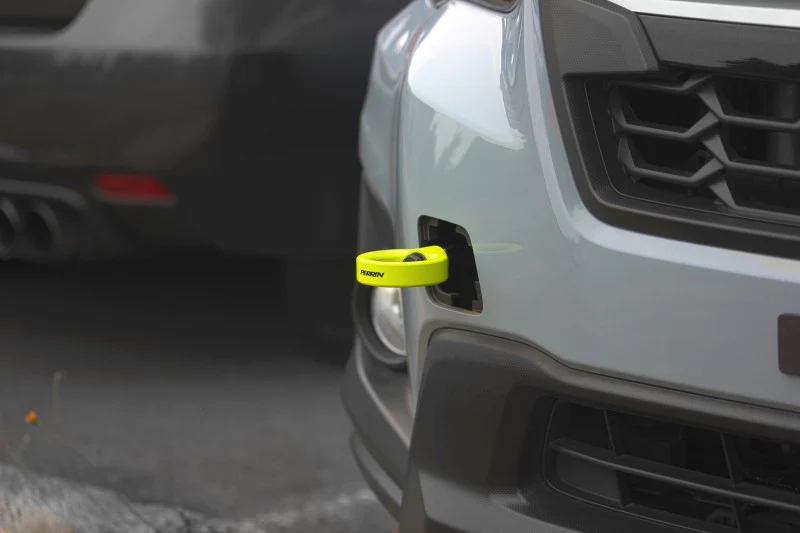 PERRIN 22-26 Subaru WRX / 18-23 Crosstrek / 20-25 OBXT Tow Hook Kit (Front) - Neon Yellow - Image 7