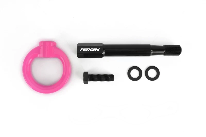 PERRIN 22-26 Subaru WRX / 18-23 Crosstrek Tow Hook Kit (Rear) - Hyper Pink - Image 2