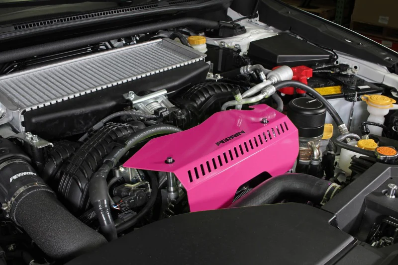 PERRIN 22-26 Subaru WRX Pulley Cover - Hyper Pink (TALL - For Use w/o PERRIN AOS) - Image 2