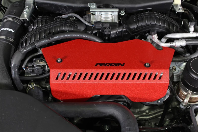 PERRIN 22-26 Subaru WRX Pulley Cover - Red (TALL - For Use w/o PERRIN AOS) - Image 4
