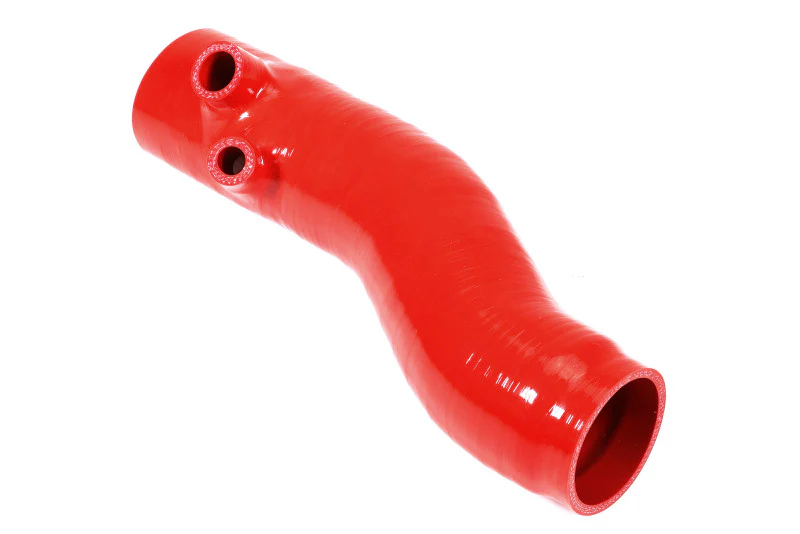 PERRIN 22-24 Subaru WRX / 20-25 LGT & OBXT Turbo Inlet Hose w/Turbo Adapter Flange (Long) - Red - Image 2