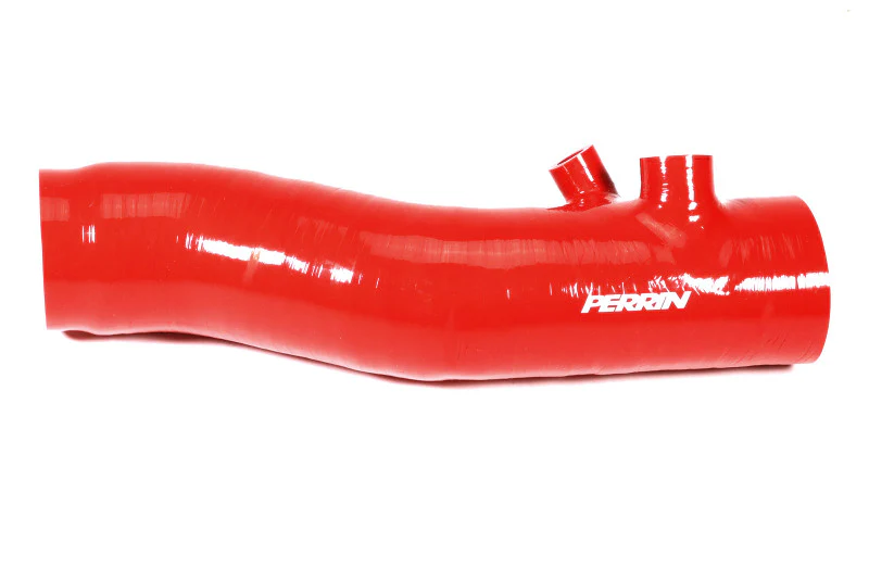 PERRIN 22-24 Subaru WRX / 20-25 LGT & OBXT Turbo Inlet Hose w/Turbo Adapter Flange (Long) - Red - Image 3