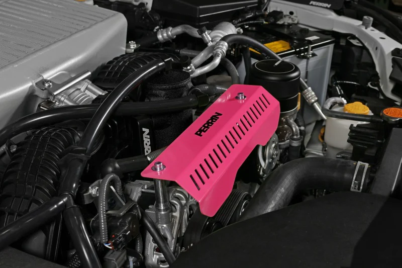 PERRIN 22-26 Subaru WRX Pulley Cover - Hyper Pink (SHORT - For Use w/PERRIN AOS) - Image 3