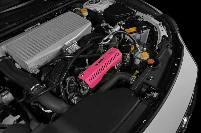 PERRIN 22-26 Subaru WRX Pulley Cover - Hyper Pink (SHORT - For Use w/PERRIN AOS) - Image 4