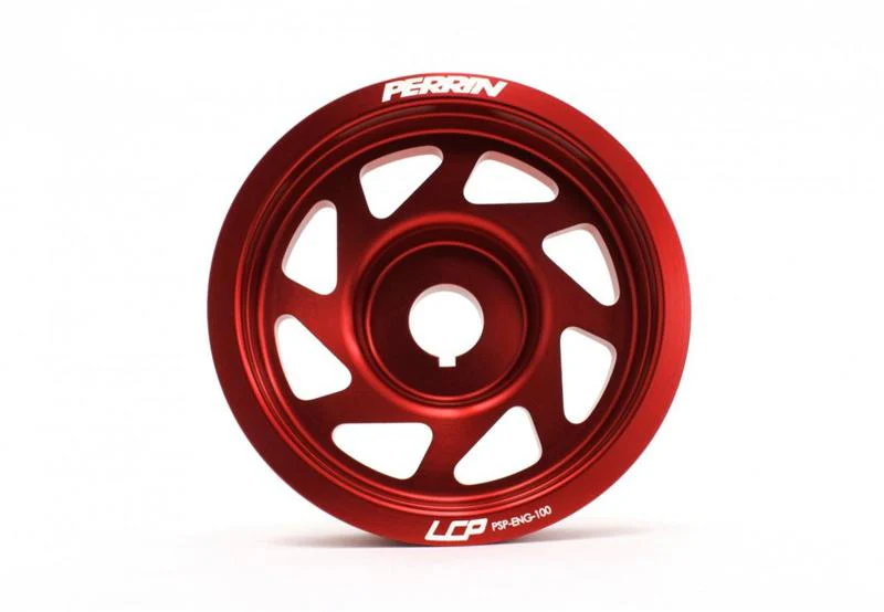PERRIN 93-14 Subaru Impreza (Incl. 02-14 WRX) / 04-21 STI Lightened Crank Pulley - Red - Image 2
