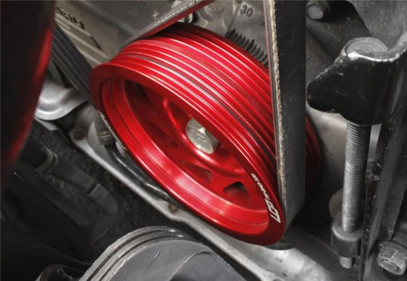 PERRIN 93-14 Subaru Impreza (Incl. 02-14 WRX) / 04-21 STI Lightened Crank Pulley - Red - Image 3