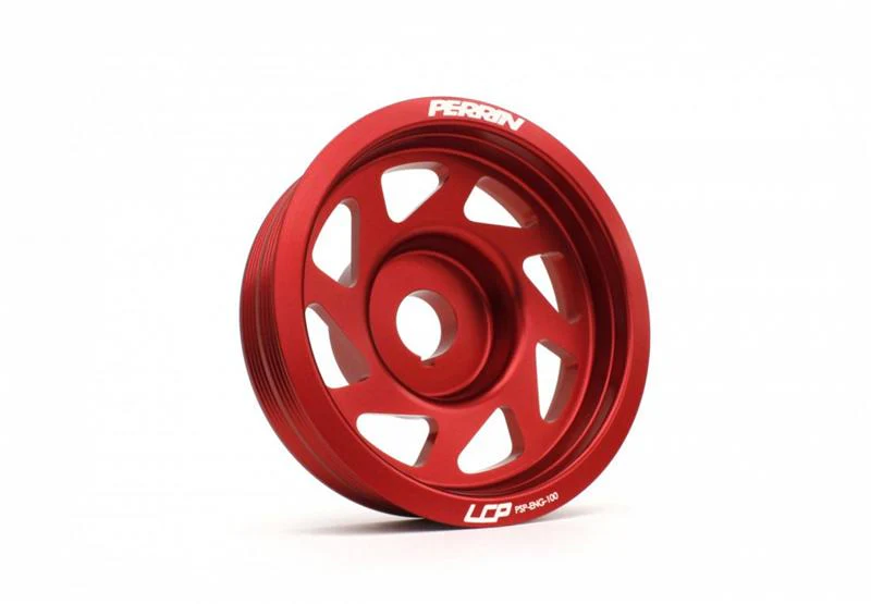PERRIN 93-14 Subaru Impreza (Incl. 02-14 WRX) / 04-21 STI Lightened Crank Pulley - Red - Image 6