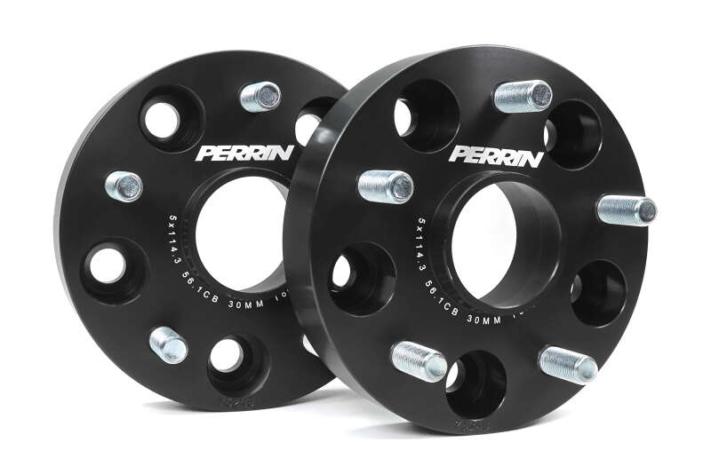 PERRIN Subaru 30mm Wheel Spacers 5x114.3 BP w/56mm Hub - Black - Image 3