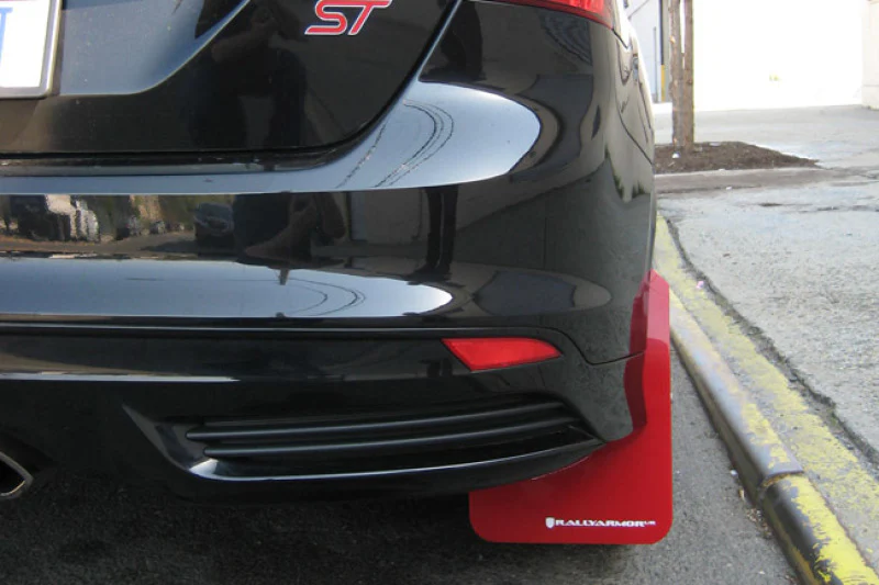 Rally Armor 12-19 Ford Focus ST / 16-19 RS Nitrous Blue UR Mud Flap w/White Logo - Image 3