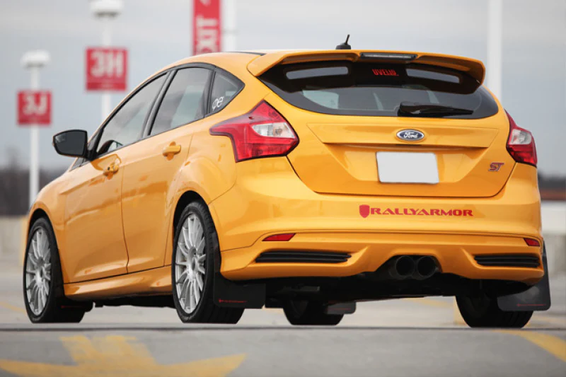 Rally Armor 12-19 Ford Focus ST / 16-19 RS Nitrous Blue UR Mud Flap w/White Logo - Image 4