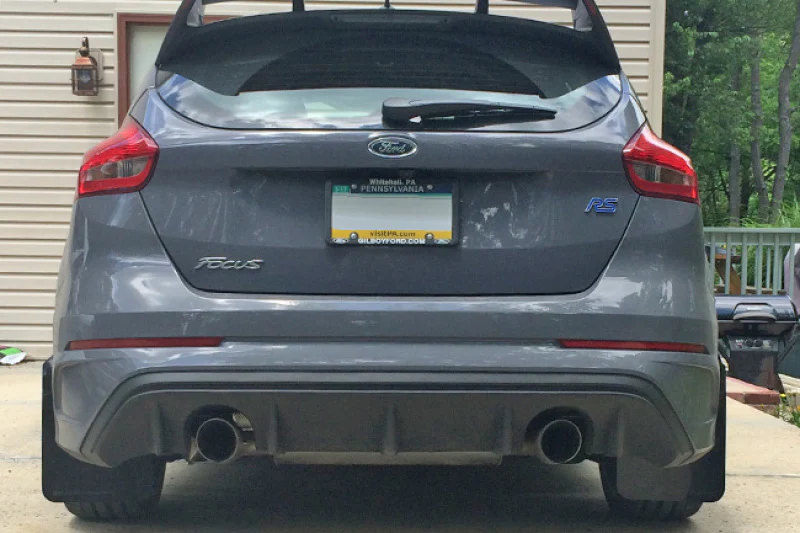 Rally Armor 12-19 Ford Focus ST / 16-19 RS Nitrous Blue UR Mud Flap w/White Logo - Image 5