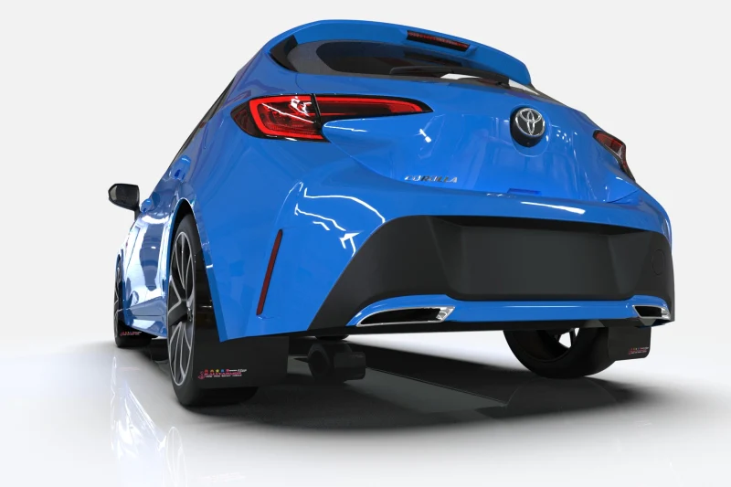 Rally Armor 12-19 Ford Focus ST / 16-19 RS Black Mud Flap BCE Logo - Image 2