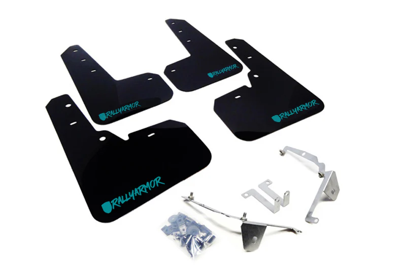 Rally Armor 13-17 Subaru Crosstrek XV Black UR Mud Flap w/Teal Altered Font Logo - Image 3