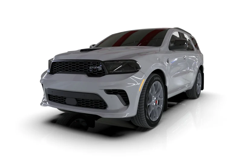 Rally Armor 16-26 Dodge Durango GT/Hellcat/RT/SRT 392/SXT Black UR Mud Flap White Logo - Image 3