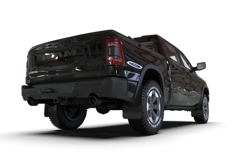 Rally Armor 19-25 Dodge Ram 1500 Rebel Black UR Mud Flap w/Metallic Black Logo - Image 2