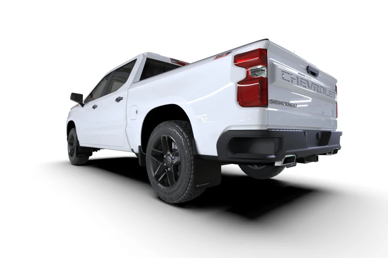 Rally Armor 19-26 Gen 4 Chevy Silverado 1500 Black UR Mud Flap Metallic Black Logo - Image 2