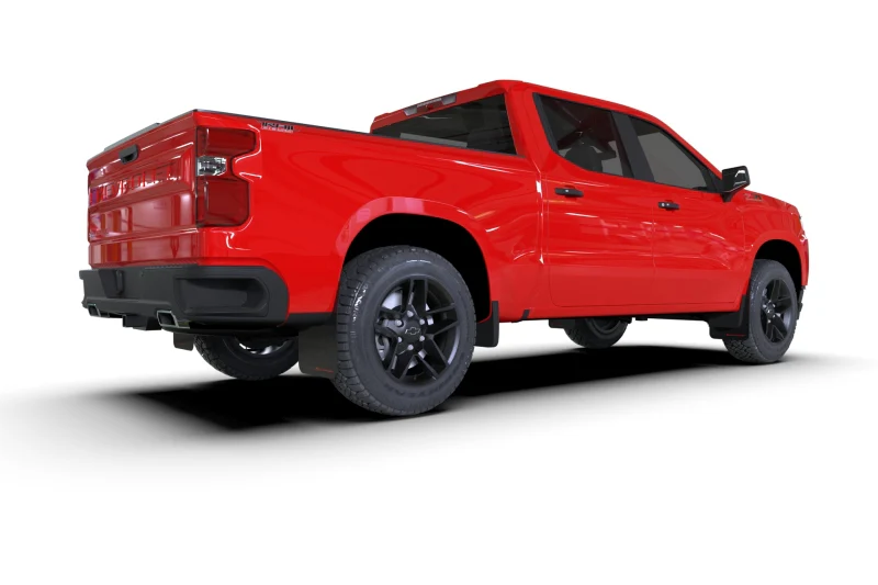 Rally Armor 19-26 Gen 4 Chevy Silverado 1500 Black UR Mud Flap White Logo - Image 2