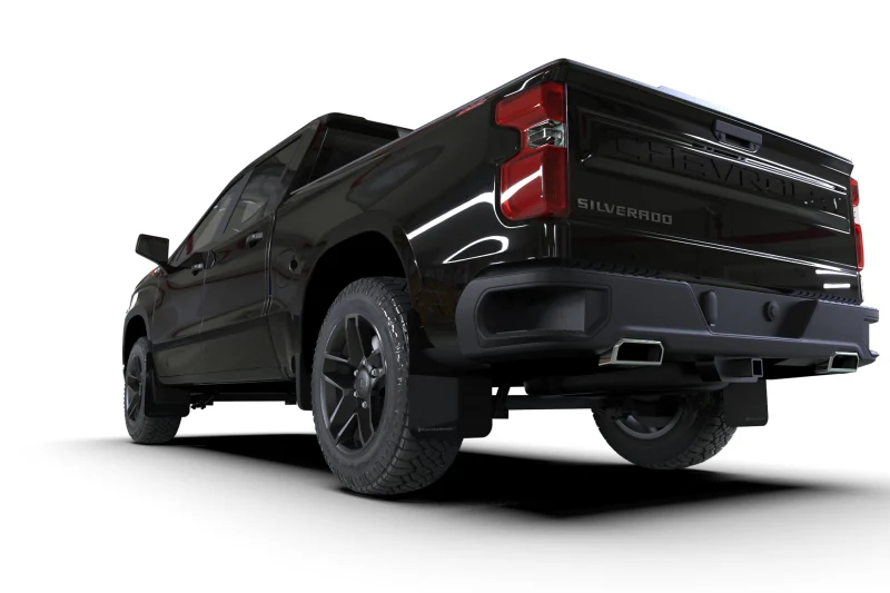 Rally Armor 19-26 Gen 4 Chevy Silverado 1500 Black UR Mud Flap White Logo - Image 3