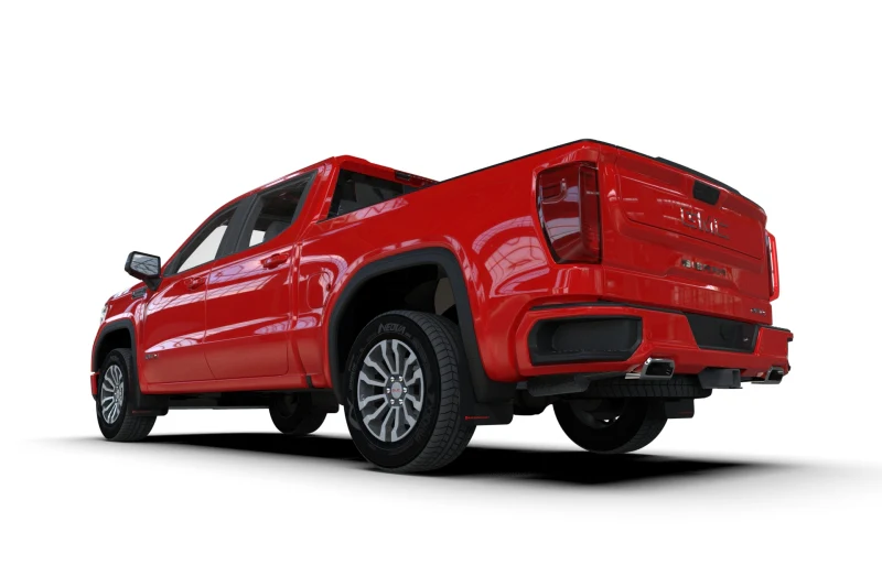 Rally Armor 19-25 GMC Sierra 1500 AT4 Black UR Mud Flap w/ Metallic Black Logo - Image 2