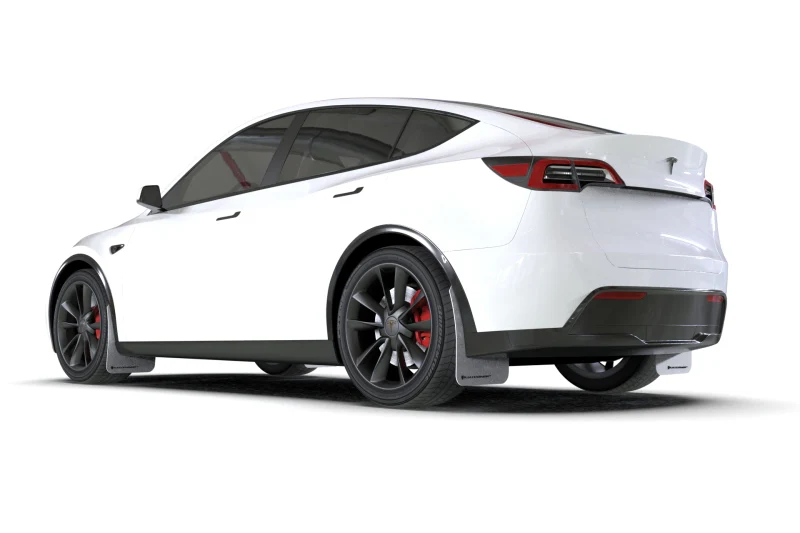Rally Armor 20-26 Tesla Model Y, Juniper Y White UR Mud Flap w/Black Logo - Image 2