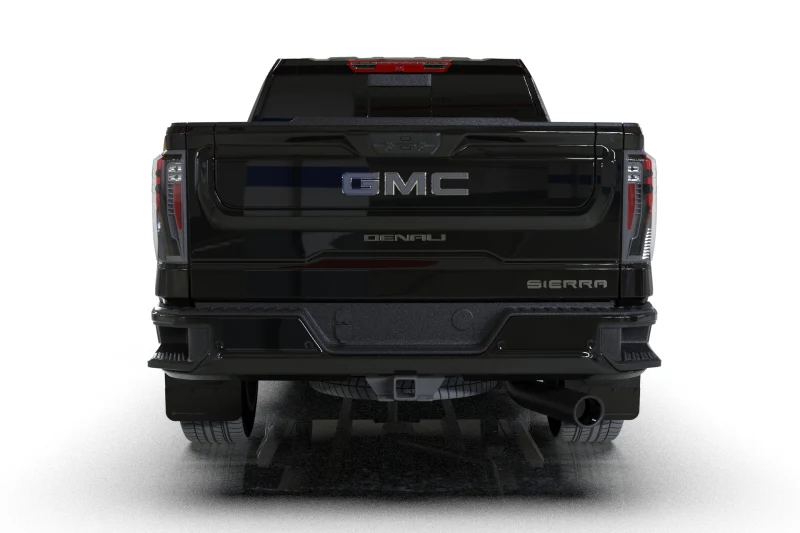 Rally Armor 20-26 GMC Sierra 2500/3500 HD Denali Black Mud Flap w/White Logo - Image 2