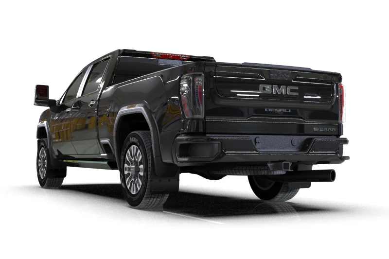 Rally Armor 20-26 GMC Sierra 2500/3500 HD Denali Black Mud Flap w/White Logo - Image 3