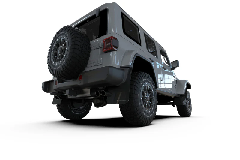 Rally Armor 2018+ Jeep Wrangler Rubicon JL Black UR Mud Flap w/ Metallic Black Logo - Image 4