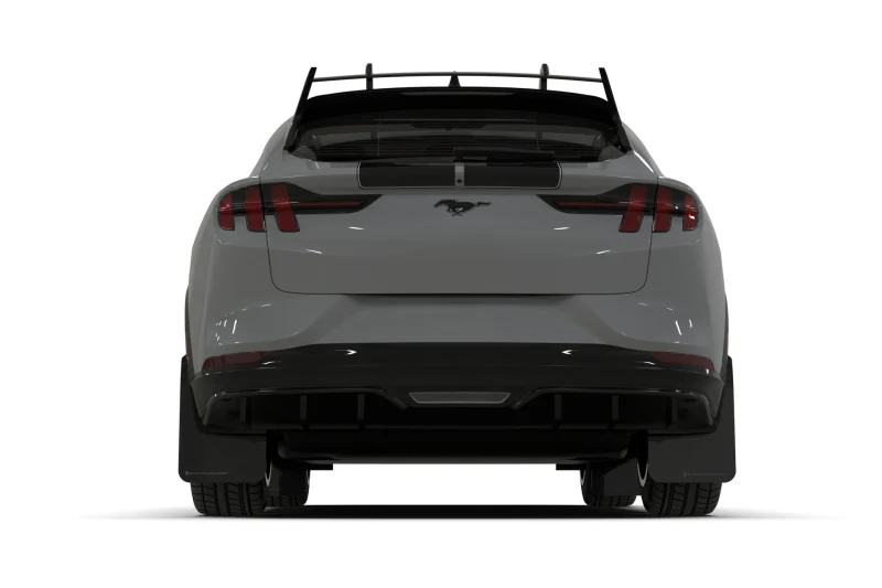 Rally Armor 2021-25 Ford Mach-E Rally Edition Black UR Mud Flap Metallic Black Logo - Image 4