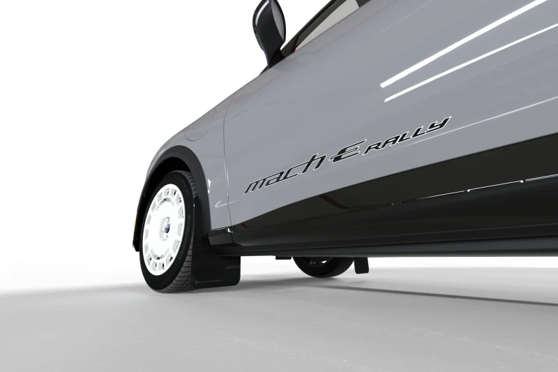 Rally Armor 2021-25 Ford Mach-E Rally Edition Black UR Mud Flap Metallic Black Logo - Image 5