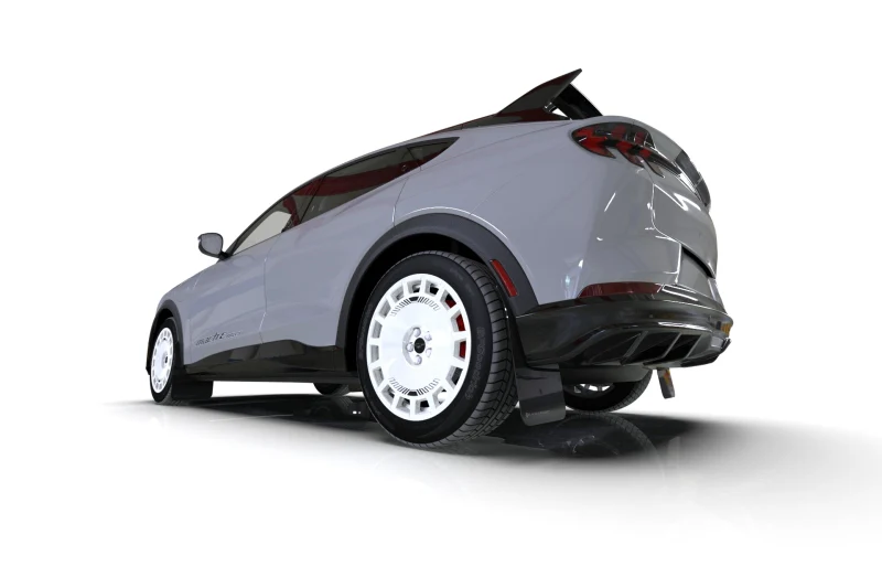 Rally Armor 2021-25 Ford Mach-E Rally Edition Black UR Mud Flap Metallic Black Logo - Image 8
