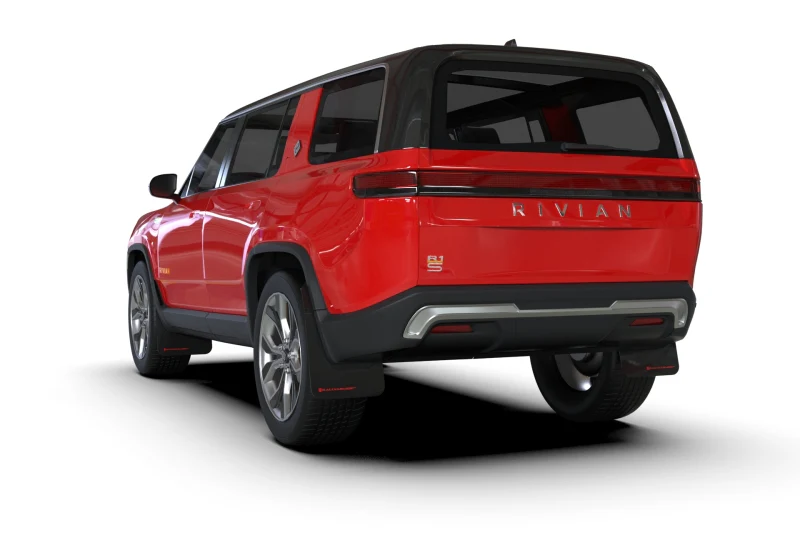 Rally Armor 22-26 Rivian R1S Black UR Mud Flap w/Light Blue Logo - Image 2