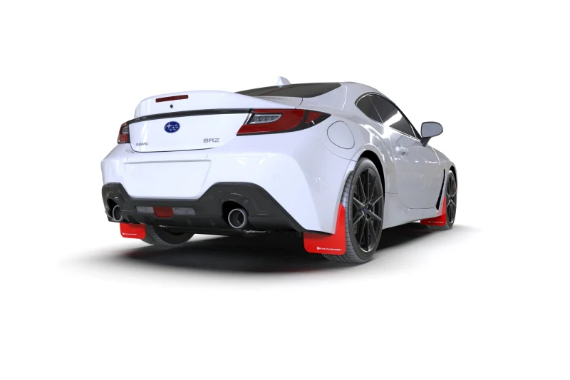 Rally Armor 22-26 Subaru BRZ / Toyota GR86 Red UR Mud Flap w/White Logo - Image 2