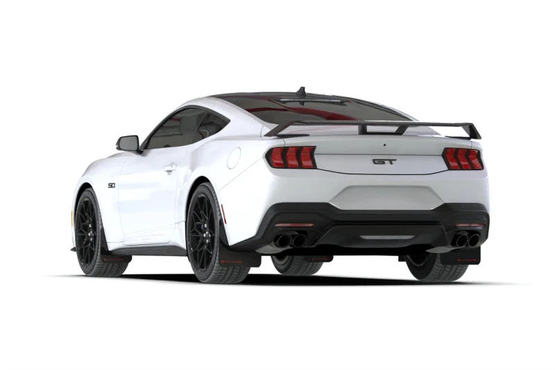 Rally Armor 2024+ Ford Mustang Black UR Mud Flap w/ Red Logo - Image 2