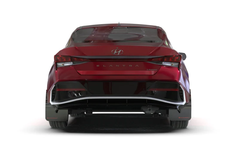 Rally Armor 24-26 Hyundai Elantra Black Mud Flap White Logo - Image 2