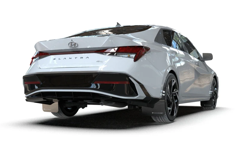 Rally Armor 24-26 Hyundai Elantra N/N Line Black Mud Flap w/Red Logo - Image 3