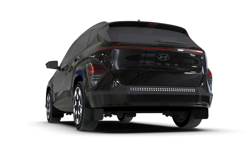 Rally Armor 24-25 Hyundai Kona/Kona EV Black UR Mud Flap w/Metallic Black Logo - Image 3