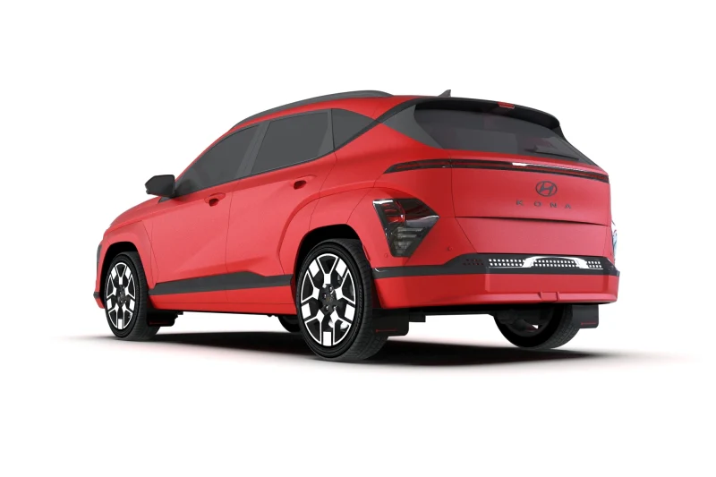 Rally Armor 24-25 Hyundai Kona/Kona EV Black UR Mud Flap w/White Logo - Image 2