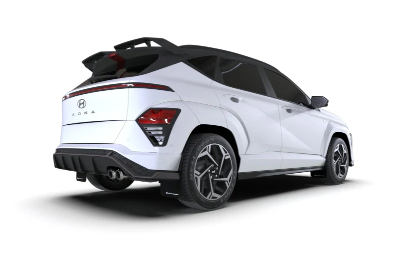 Rally Armor 24-25 Hyundai Kona N Line Black UR Mud Flap - White Logo - Image 2